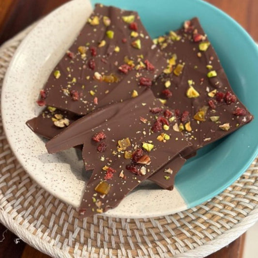 CRANBERRY - PISTACHIO CHOCOLATE BARK